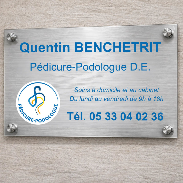 Plaque professionnelle Pédicure-Podologue personnalisable My Podologie 