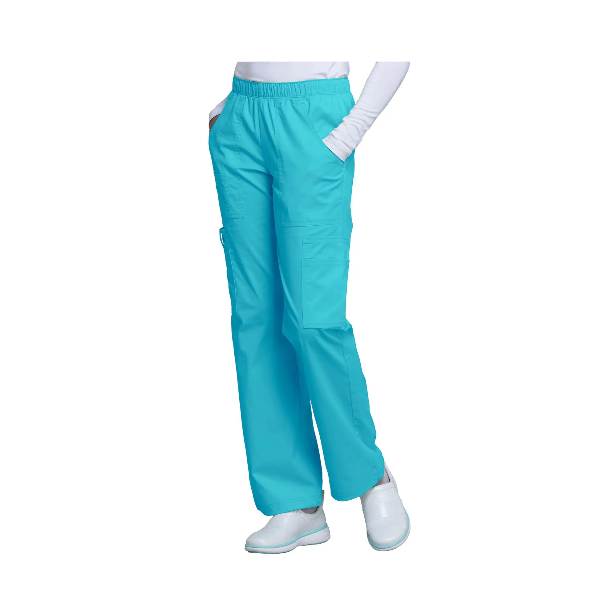 Roubaix - Pantalon large taille moyenne - Femme - Cherokee Cherokee Authentic Workwear  Bleu-Turquoise-XXXL
