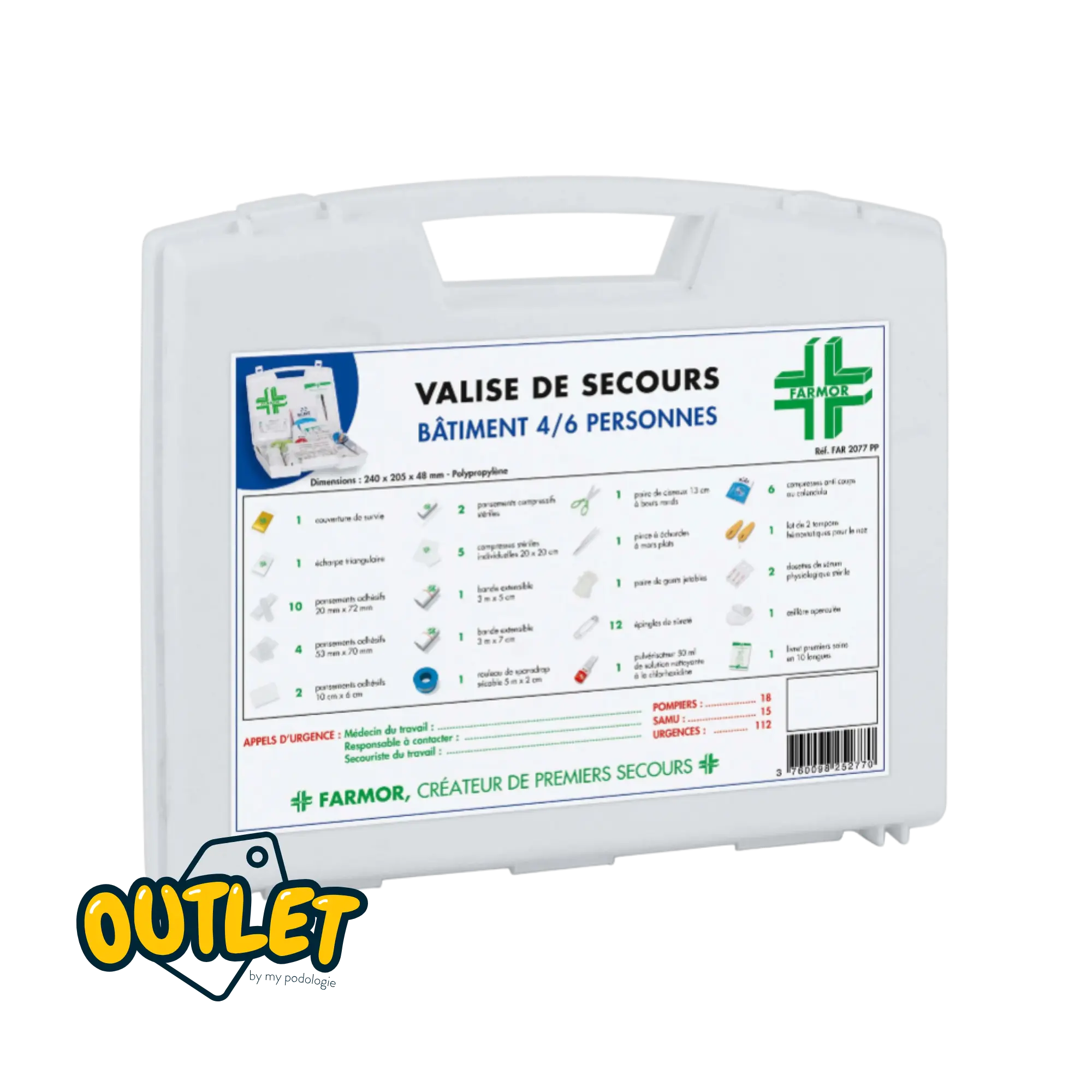 Valise de secours Bâtiment - 4 à 6 personnes - Farmor // Date dépassée ou courte Farmor 